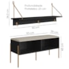 Conjunto Sapateira Banco e Prateleira 28979 Nero Dourado Artesano