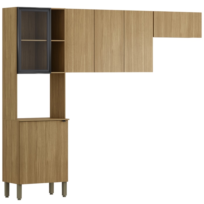 Cozinha 3 Pecas 251 cm MDF Vert Plus Freijo Freijo ABS Pto KTP