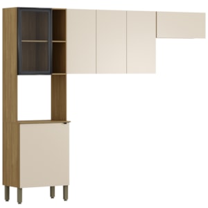 Cozinha 3 Pecas 251 cm MDF Vert Plus Freijo Soft ABS Pto KTP