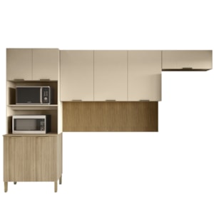 Cozinha 3 Pecas Glam 320 cm Freijo Vanilla Cp Ripado Freijo KTP