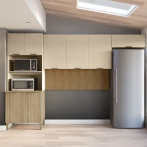 Cozinha 3 Pecas Glam 320 cm Freijo Vanilla Cp Ripado Freijo KTP