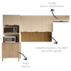Cozinha 3 Pecas Glam 320 cm Freijo Vanilla Cp Ripado Freijo KTP