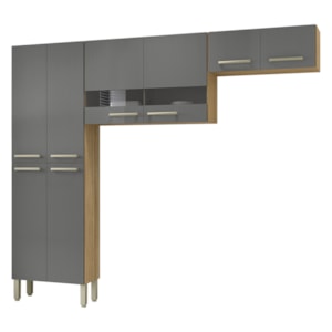 Cozinha 3 Pecas Nala 222 cm Freijo Gris KTP