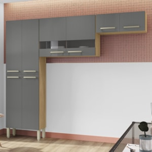 Cozinha 3 Pecas Nala 222 cm Freijo Gris KTP