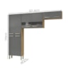 Cozinha 3 Pecas Nala 222 cm Freijo Gris KTP