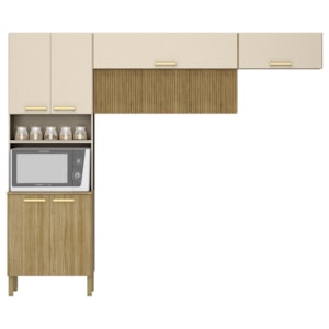 Cozinha 3 Pecas Urbane 260 cm Freijo Vanilla Cp Ripado Freijo KTP