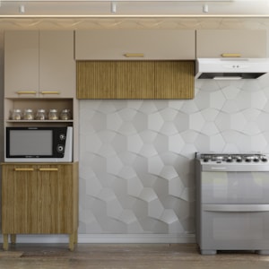 Cozinha 3 Pecas Urbane 260 cm Freijo Vanilla Cp Ripado Freijo KTP