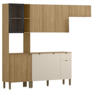 Cozinha 4 Pecas 251 cm MDF Vert Plus Freijo Freijo Soft KTP
