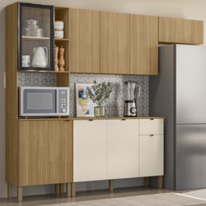 Cozinha 4 Pecas 251 cm MDF Vert Plus Freijo Freijo Soft KTP