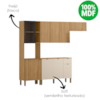 Cozinha 4 Pecas 251 cm MDF Vert Plus Freijo Freijo Soft KTP