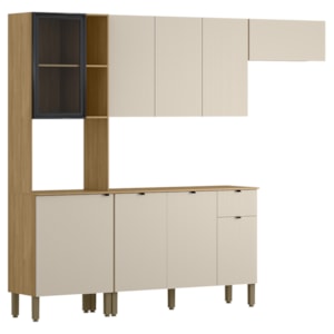 Cozinha 4 Pecas 251 cm MDF Vert Plus Freijo Soft KTP