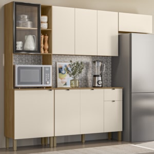 Cozinha 4 Pecas 251 cm MDF Vert Plus Freijo Soft KTP