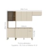 Cozinha 4 Pecas 251 cm MDF Vert Plus Freijo Soft KTP