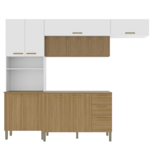 Cozinha 4 Pecas Urbane 260 cm Freijo Supremo Cp Ripado Freijo KTP