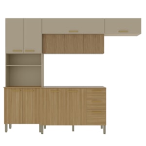 Cozinha 4 Pecas Urbane 260 cm Freijo Vanilla Cp Ripado Freijo KTP