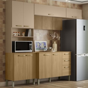 Cozinha 4 Pecas Urbane 260 cm Freijo Vanilla Cp Ripado Freijo KTP