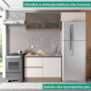 Cozinha Armario 3 Peças Balcao Para Pia Etna Carvalho Oak Off White POLIMAN