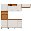 Cozinha Armario 4 Peças 260 cm Paneleiro Balcao Com Tampo Ravena Freijo Off Acetinado POLIMAN