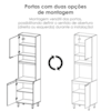 Cozinha Armario 4 Peças 260 cm Paneleiro Balcao Tampo Ravena Freijo Off Acetinado POLIMAN