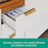 Cozinha Armario 5 Peças 200 cm Balcao Com Tampo MDF Bari Freijo Off Acetinado POLIMAN
