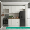 Cozinha Armario 5 Peças Balcao Com Tampo 280 cm Unna Branco POLIMAN