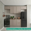 Cozinha Armario 5 Peças Balcao Com Tampo 280 cm Unna Gris POLIMAN
