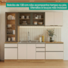 Cozinha Armario 5 Peças Cristaleira Balcao Para Pia 258 cm Etna Carvalho Oak Off White POLIMAN