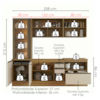 Cozinha Armario 5 Peças Cristaleira Balcao Para Pia 258 cm Etna Carvalho Oak Off White POLIMAN