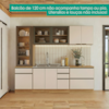 Cozinha Armario 5 Peças Cristaleira Balcao Para Pia 258 cm Etna Carvalho Oak Off White POLIMAN