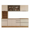 Cozinha Armario 5 Peças Paneleiro Balcao Para Pia 258 cm Etna Carvalho Oak Off White POLIMAN
