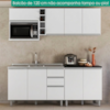Cozinha Armario 6 Peças 200 cm Balcao Pia Evidence Branco POLIMAN