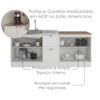 Cozinha Armario 6 Peças Balcao Pia Sem Tampo 200 cm Unna Branco POLIMAN