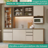 Cozinha Armario 6 Peças Cristaleira Balcao Para Pia 258 cm Etna Carvalho Oak Off White POLIMAN