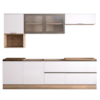 Cozinha Armario 7 Peças 258 cm Balcao Para Pia Etna Carvalho Oak Off White POLIMAN