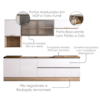 Cozinha Armario 7 Peças 258 cm Balcao Para Pia Etna Carvalho Oak Off White POLIMAN