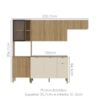 Cozinha Balcao Pia 251 cm MDF Vert Plus Freijo Freijo Soft KTP