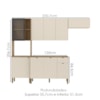 Cozinha Balcao Pia 251 cm MDF Vert Plus Freijo Soft KTP
