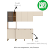 Cozinha Balcao Pia 251 cm MDF Vert Plus Freijo Soft KTP