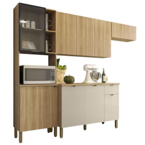 Cozinha Balcao Tampo 251 cm MDF Vert Plus Freijo Freijo Soft KTP