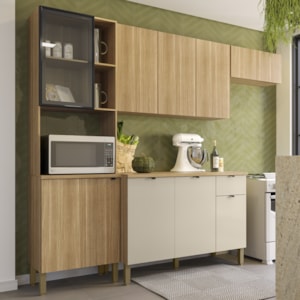 Cozinha Balcao Tampo 251 cm MDF Vert Plus Freijo Freijo Soft KTP