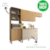 Cozinha Balcao Tampo 251 cm MDF Vert Plus Freijo Freijo Soft KTP