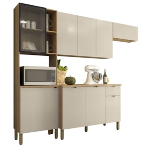 Cozinha Balcao Tampo 251 cm MDF Vert Plus Freijo Soft KTP