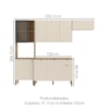 Cozinha Balcao Tampo 251 cm MDF Vert Plus Freijo Soft KTP