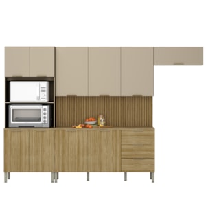Cozinha Balcao Tampo Glam Freijo Vanilla Cp Ripado Freijo KTP