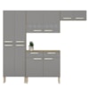 Cozinha Com Balcao Nala 222 cm Freijo Gris KTP