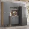 Cozinha Com Balcao Nala 222 cm Freijo Gris KTP