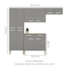 Cozinha Com Balcao Nala 222 cm Freijo Gris KTP