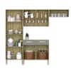 Cozinha Com Balcao Nala 222 cm Freijo Gris KTP