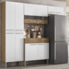 Cozinha Com Balcao Nala 222 cm Freijo Supremo Cp Ripado Freijo KTP