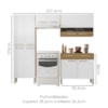 Cozinha Com Balcao Nala 222 cm Freijo Supremo Cp Ripado Freijo KTP